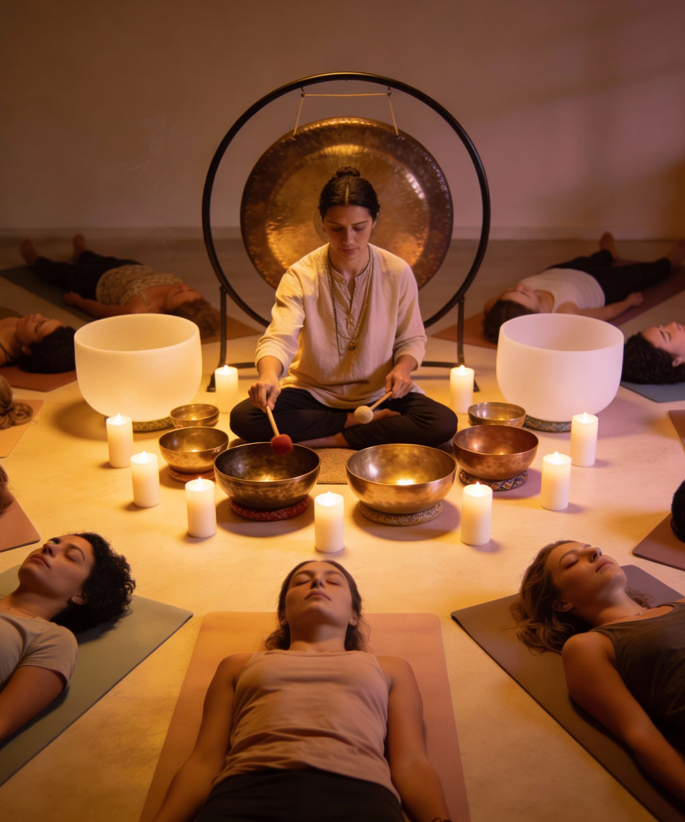 Group Sound Baths Shared sound bath experiences using crystal and Tibetan singing bowls, offered for private groups, community gatherings and corporate wellbeing. Learn More